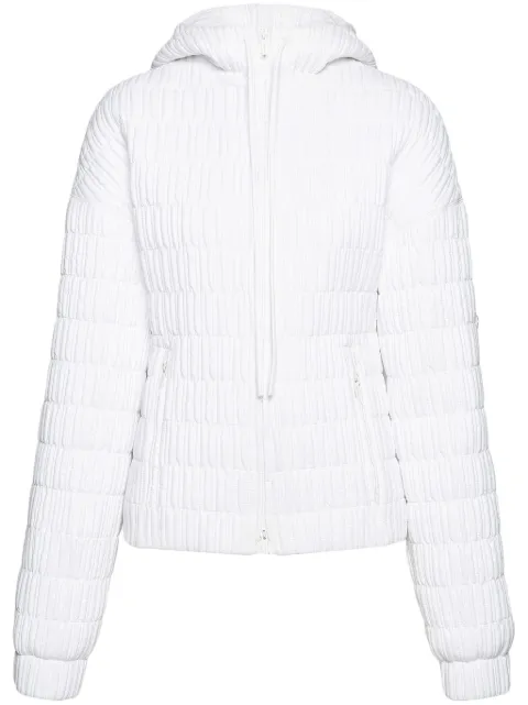 Ferragamo quilted hooded bomber jacket White 771306