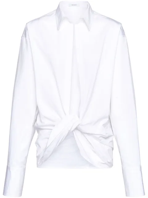 Ferragamo wrap-design cotton shirt White 770412