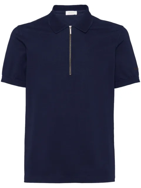 Ferragamo half-zip cotton polo shirt Blue 772042