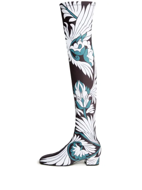 La DoubleJ Edie graphic-print boots Brown SHO0089LYC005MIX02BU07