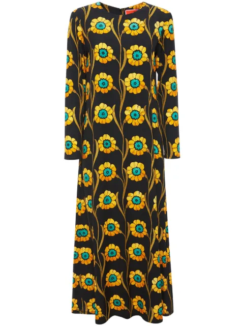 La DoubleJ Swing floral-print dress Black DRE0184VIS001ROP01BL01