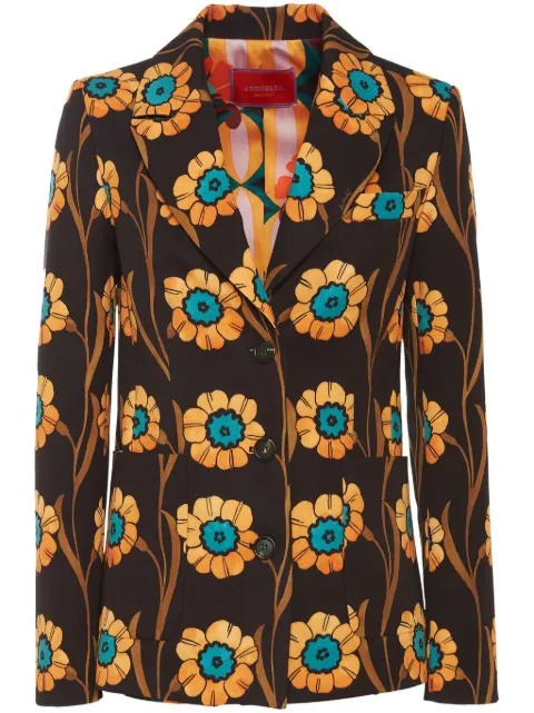 La DoubleJ 24/7 floral-print blazer Black JAC0048JER034ROP01BL01