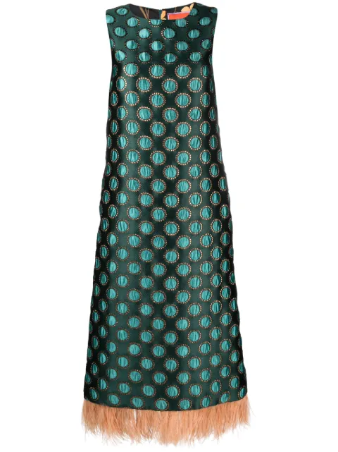 La DoubleJ Column geometric-jacquard midi dress Green DRE0549JCQ060WSU01GR04