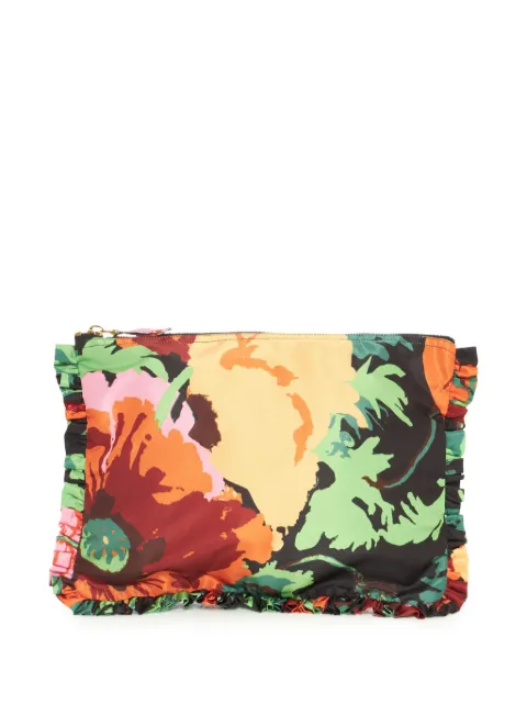 La DoubleJ floral-print zipped clutch bag Green BAG0002FAI004WON01BL01