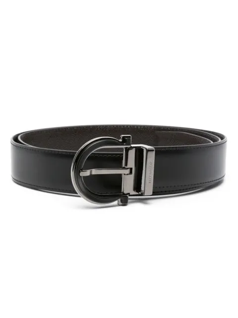 Ferragamo Gancini reversible leather belt Black 770683
