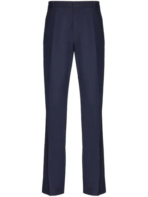 Ferragamo logo-plaque cotton straight-leg trousers Black 771503