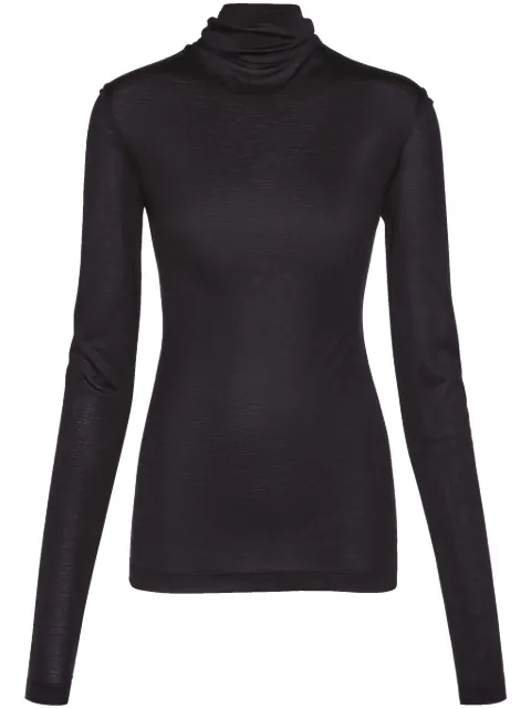 Ferragamo V-back silk-blend top Black 770525