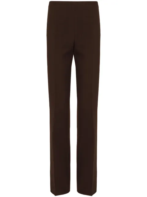 Ferragamo pleat-detail straight-leg trousers Brown 770312