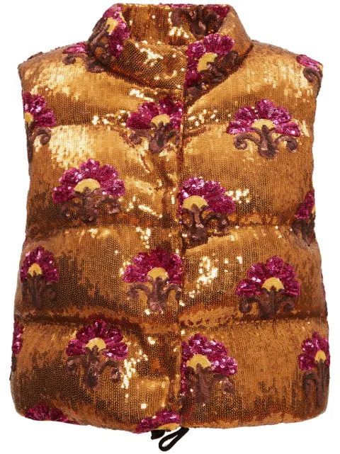 La DoubleJ Bonbon quilted gilet Brown DOW0012PAI005TXQ01OR04