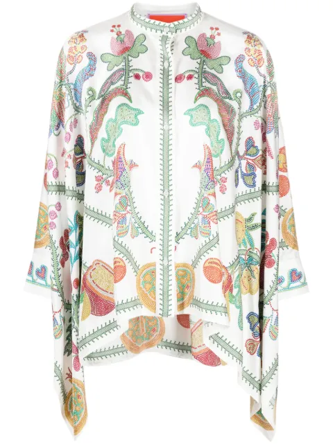 La DoubleJ Grenadilla-print silk shirt White SHI0059SIL006GRN01WH05