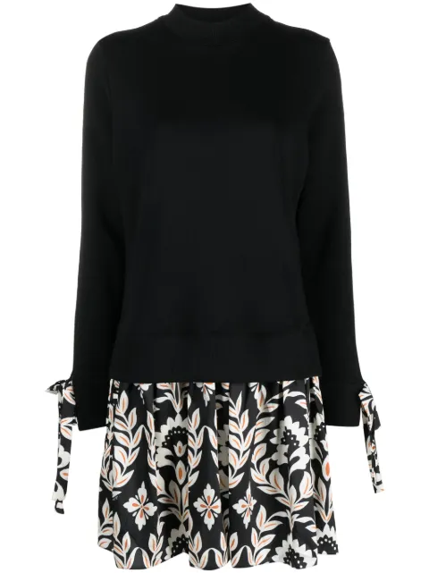 La DoubleJ Sporty floral-print minidress Black DRE0453FOD001GHI01BL01