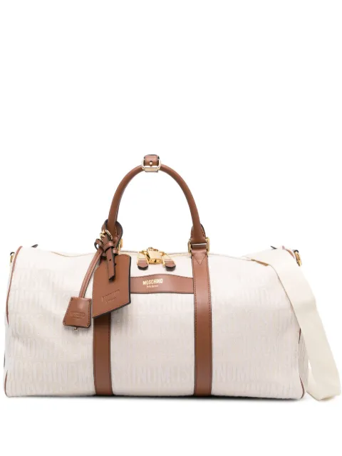 Moschino logo-jacquard duffle bag Neutrals A90038275