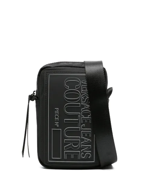 Versace Jeans Couture logo-patch zipped crossbody bag Black 75YA4B64ZS932