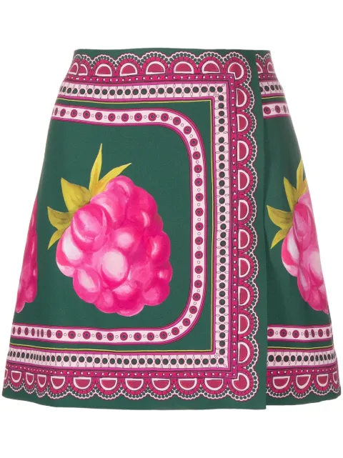 La DoubleJ graphic-print wrap miniskirt Green SKI0110VIS011FMB06GR04