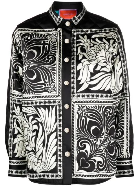 La DoubleJ Iris quilted shirt jacket Black JAC0090POL002MIX01BL01