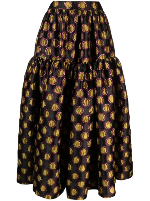 La DoubleJ Oscar graphic-print skirt Black SKI0012JCQ060WSU01BL01