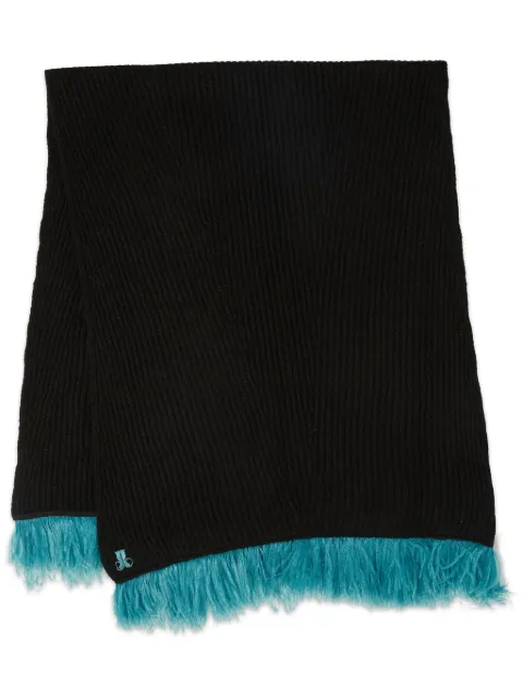 La DoubleJ High Kick feather-detail scarf Grey SCA0046KNI098VA213GY03