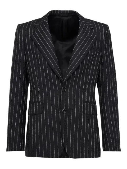 Alexander McQueen pinstriped single-breasted blazer Black 774669QUAAR