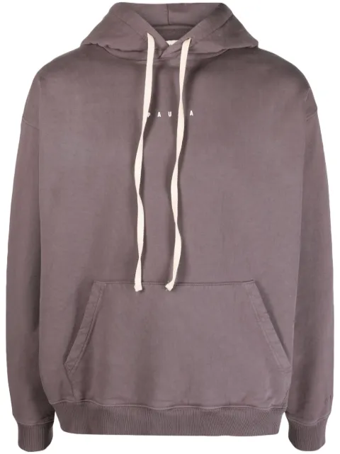 Paura logo-embroidered cotton hoodie Purple 10DP20140100724