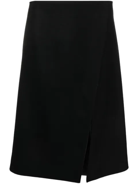 Stella McCartney front-split felted A-line skirt Black 6300783CU850