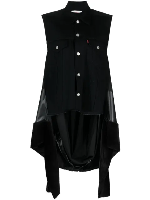 Junya Watanabe draped denim vest Black JLO101