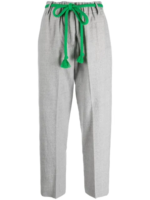 Alysi belted straight-leg trousers Grey 153154A3224