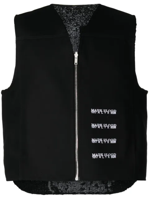 1017 ALYX 9SM slogan-pattern embroidered vest Black AAMOU0420FA02
