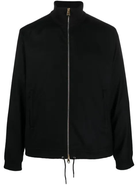 Paul Smith ribbed-collar jersey-texture bomber jacket Black M1R532YL00109