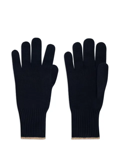 Brunello Cucinelli ribbed-cuff gloves Blue M2293118CA058