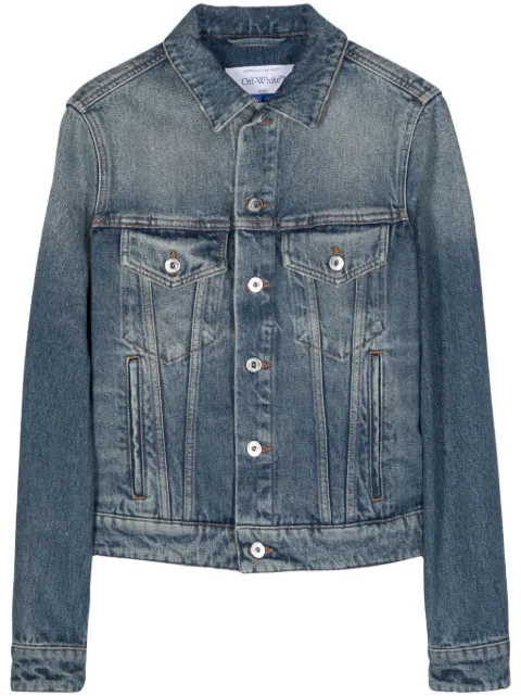 Off-White distressed denim jacket Blue OWYE012C99DEN0064500