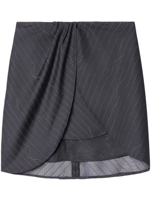 Off-White pinstripe draped miniskirt Grey OWCU009S24FAB0020700