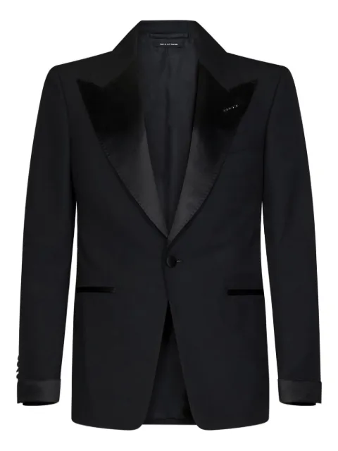 TOM FORD silk-lapel single-breasted wool jacket Black 2EYPT1WOS02LB999