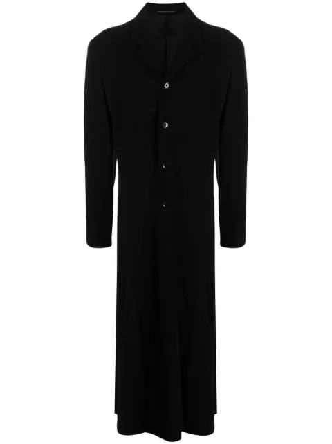 Yohji Yamamoto notched-lapels single-breasted coat Black HNC08136