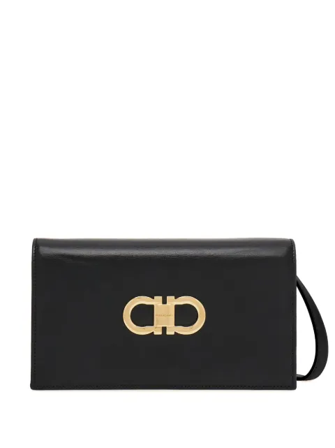 Ferragamo double Gancini mini shoulder bag Black 771676