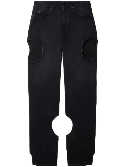 Off-White Meteor cut-out straight-leg jeans Black OWYA058C99DEN0021000