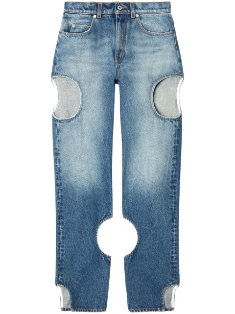 Off-White Meteor cut-out straight-leg jeans Blue OWYA058C99DEN0014500