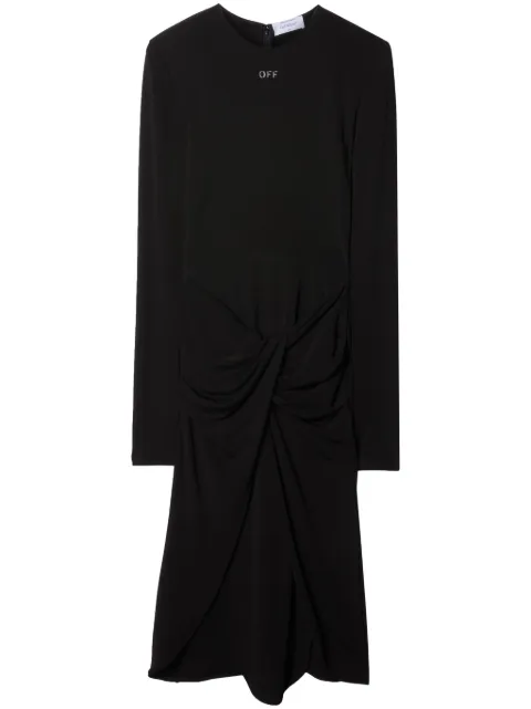 Off-White twist-detail midi dress Black OWDB521S24FAB0011010