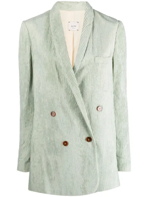 Alysi double-breasted ribbed blazer Green 153806A3043