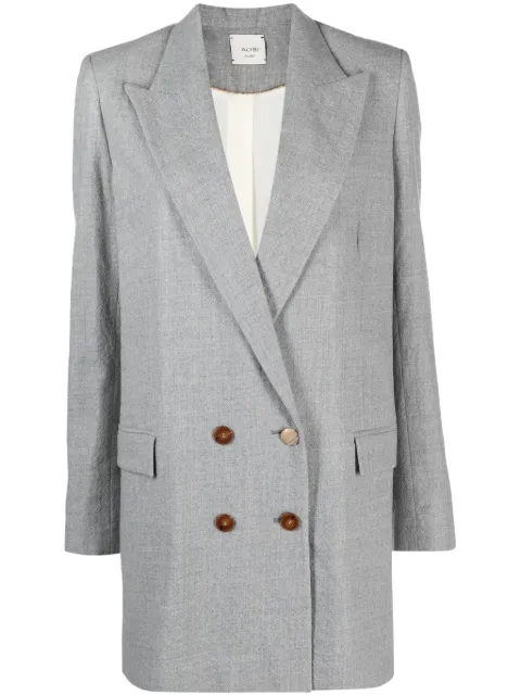 Alysi double-breasted virgin wool coat Grey 153929A3224