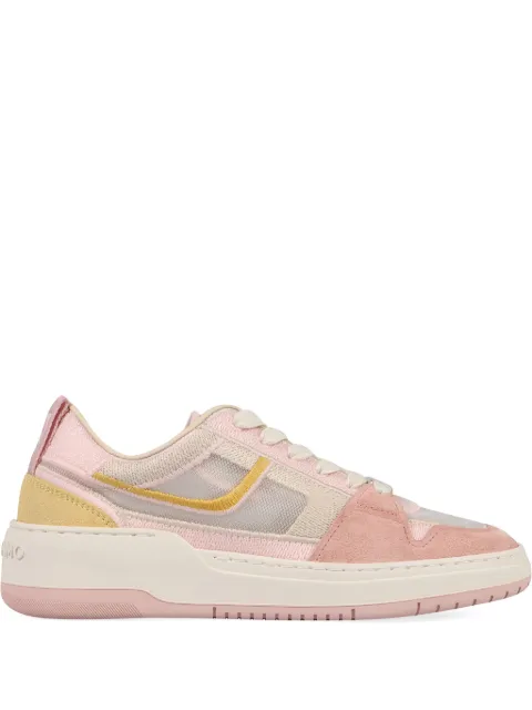 Ferragamo Mesh suede lace-up sneakers Pink 769869