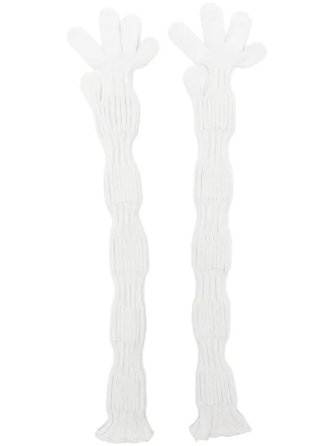 CFCL glitter-detail ribbed-knit gloves White CF006AI145