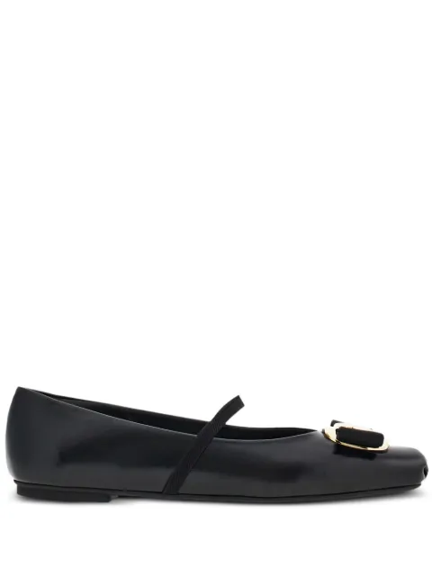 Ferragamo new Vara plate ballet flat Black 768868