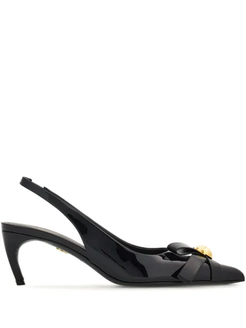 Ferragamo 55mm bow-detail patent leather pumps Black 769333