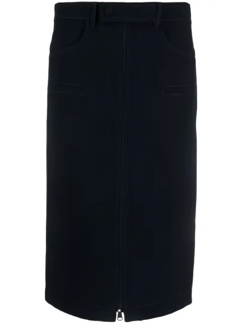 Nº21 zip-up midi pencil skirt Blue 23IN2M0C0715336
