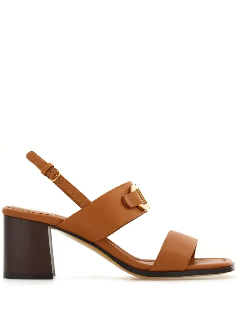 Ferragamo sandals with Gancini ornament Brown 769667