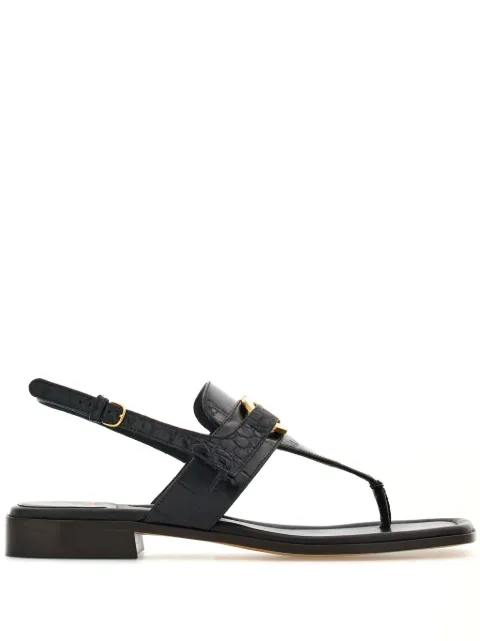 Ferragamo Gancini-buckle leather sandals Black 769216