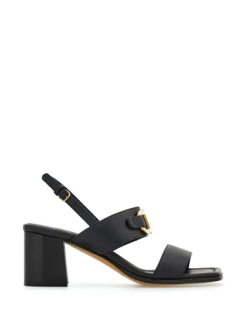 Ferragamo Gancini-buckle leather sandals Black 769666