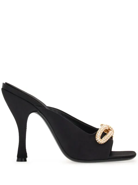 Ferragamo 105mm crystal-embellished bow-detailing sandals Black 769493