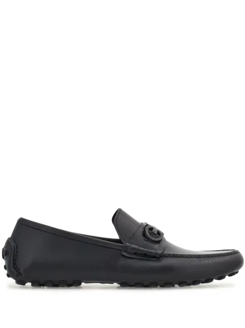 Ferragamo Gancini leather loafers Black 768043