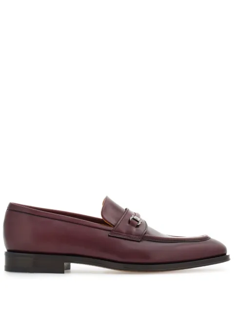 Ferragamo Gancio-plaque leather loafers Red 768200